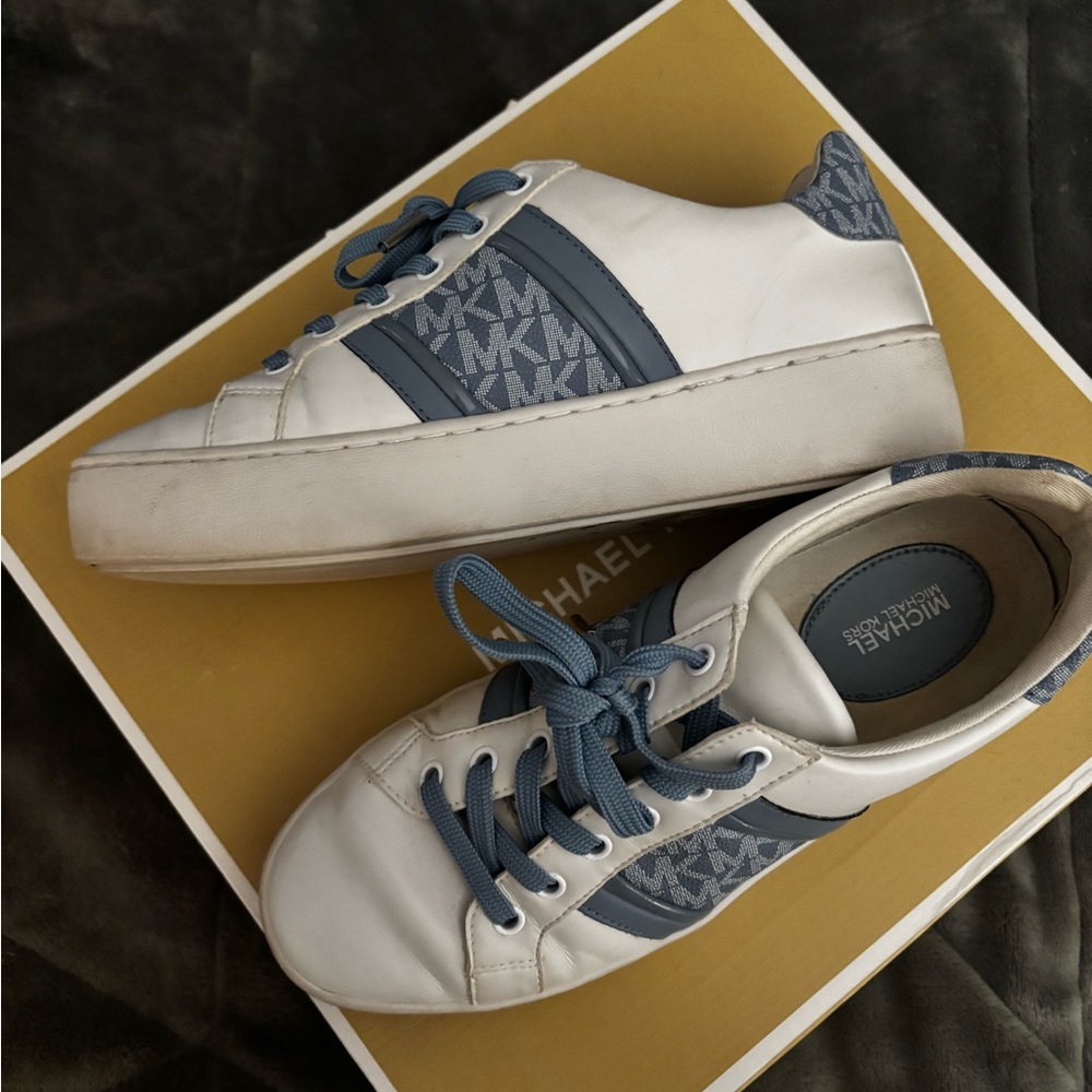 Michael Kors White and Navy Sneakers